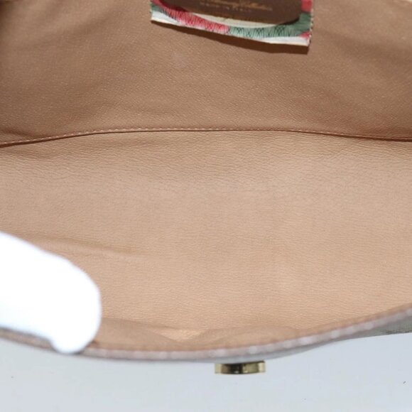 GUCCI GG Supreme Web Sherry Line Clutch Bag PVC Beige Red - Picture 12 of 16